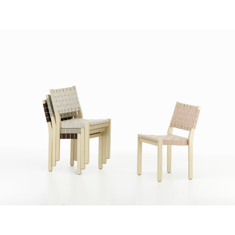 Artek|Chairs, Dining chairs|Aalto chair 611, birch - natural/white webbing
