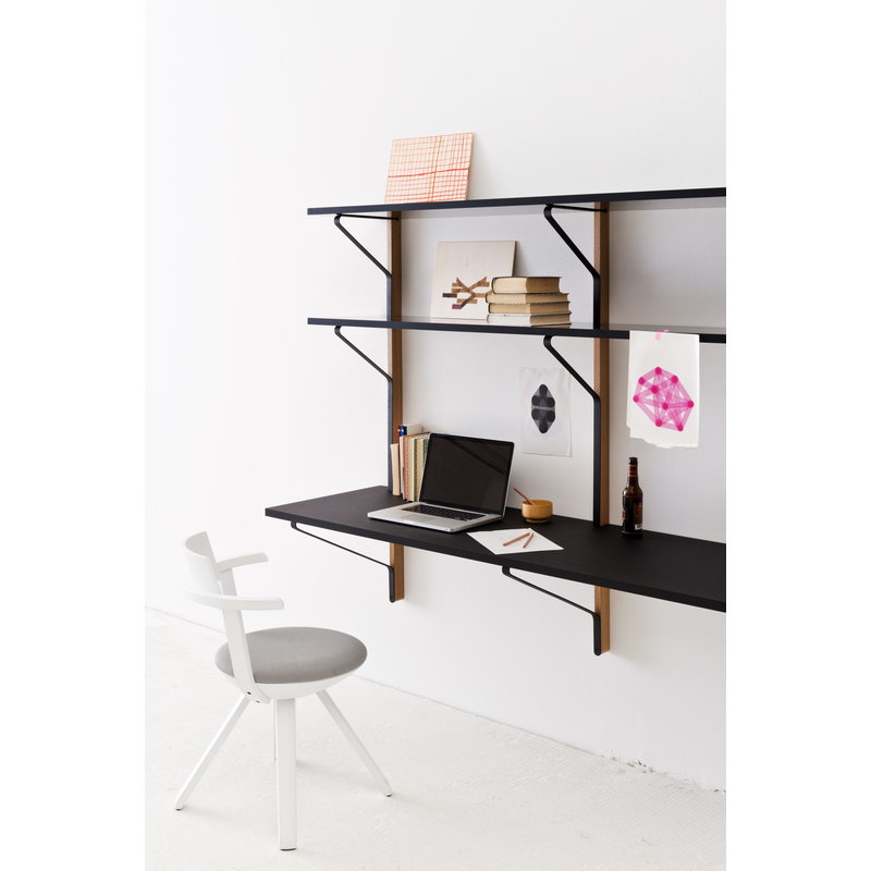 Artek|Shelves, Wall shelves|Kaari wall shelf with desk REB 010, black - oak