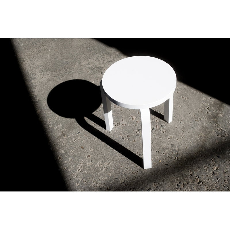 Artek|Chairs, Stools|Aalto stool 60, lacquered white
