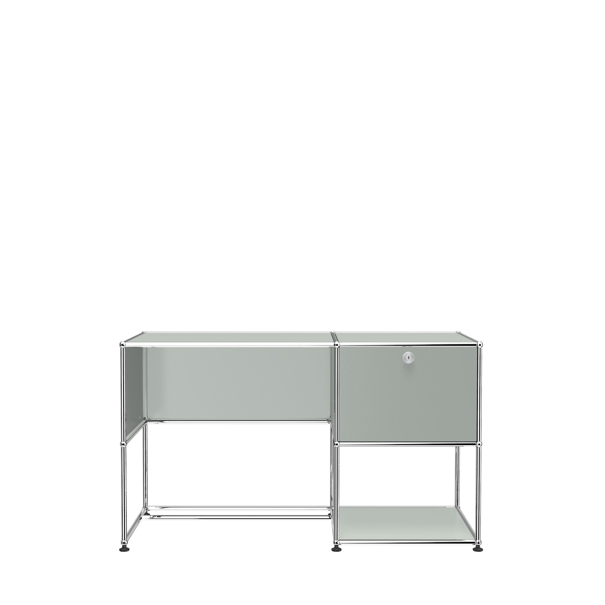 USM Matte Silver USM Haller Custom Desk Unit (A)|Office Furniture