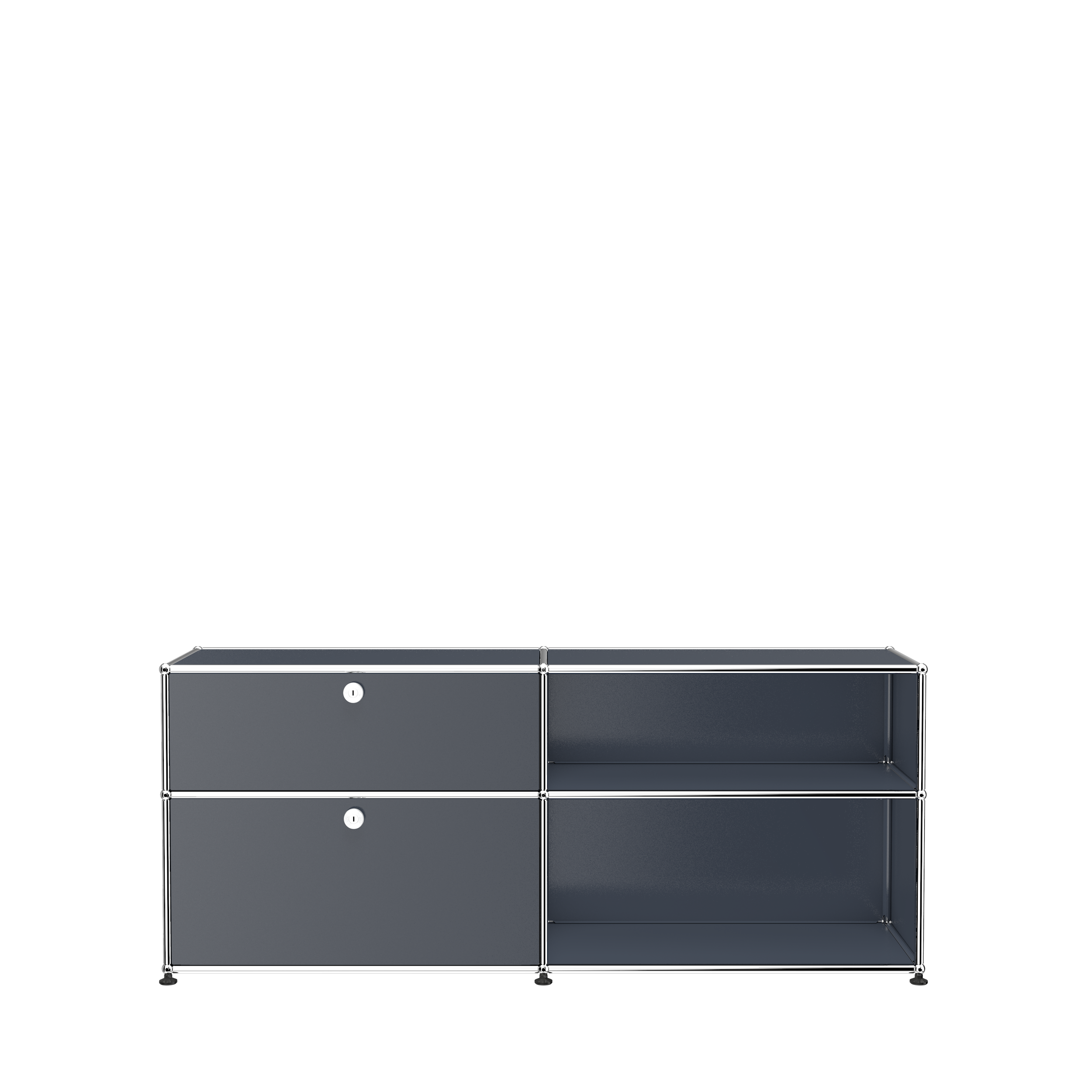 Steel Blue USM Haller Mid- Credenza (DF)|
