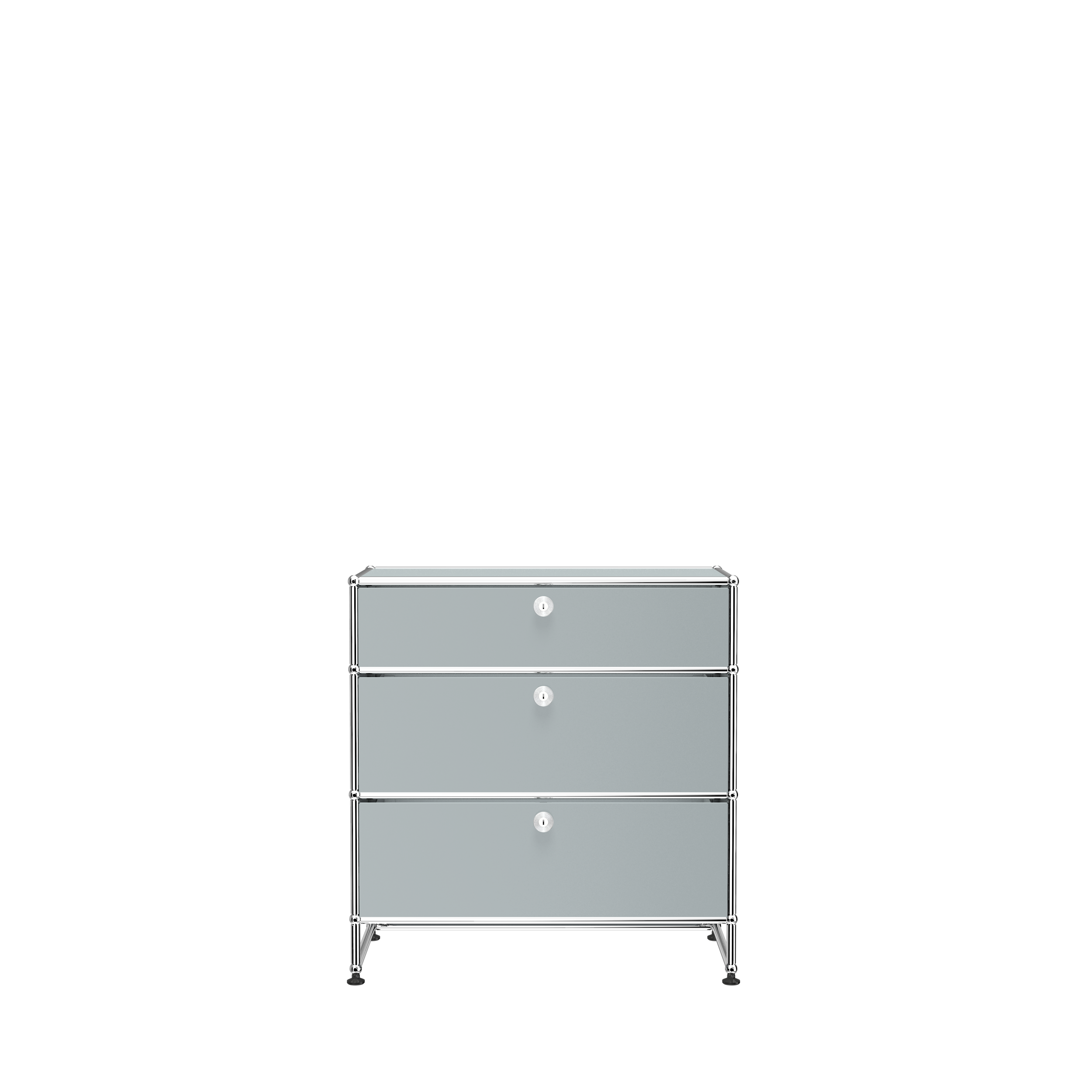 USM Matte Silver USM Haller 3 Drawer Storage (Y)|