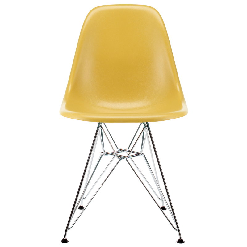 Vitra Eames DSR Fiberglass chair, light ochre - chrome | One52 Furniture