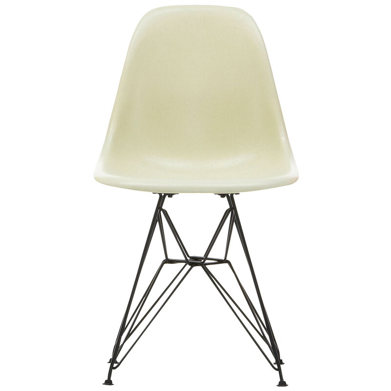 Vitra Eames DSR Fiberglass Chair, parchment - black | One52 Furniture