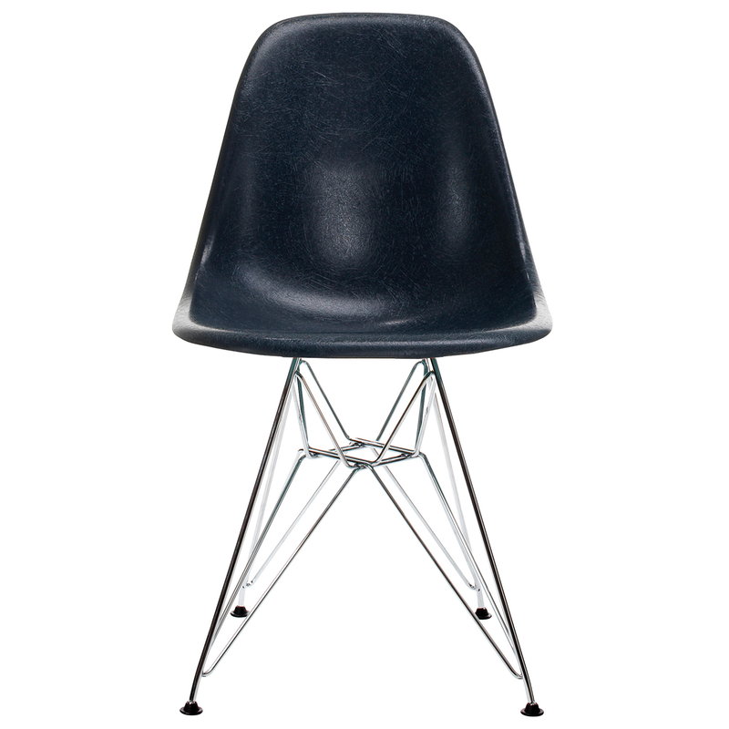 Vitra Eames DSR Fiberglass Chair, navy blue - chrome | One52 Furniture