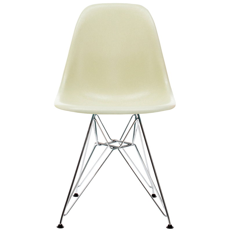 Vitra Eames DSR Fiberglass Chair, parchment - chrome | One52 Furniture