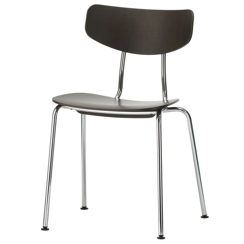 Vitra Moca chair, dark stained oak - chrome | One52 Furniture