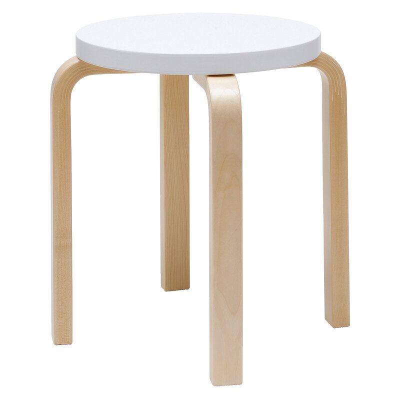 Artek|Chairs, Stools|Aalto stool E60, white - birch