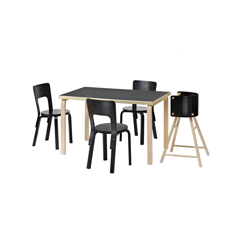 Artek|Dining tables, Tables|Aalto table 81B, birch - black