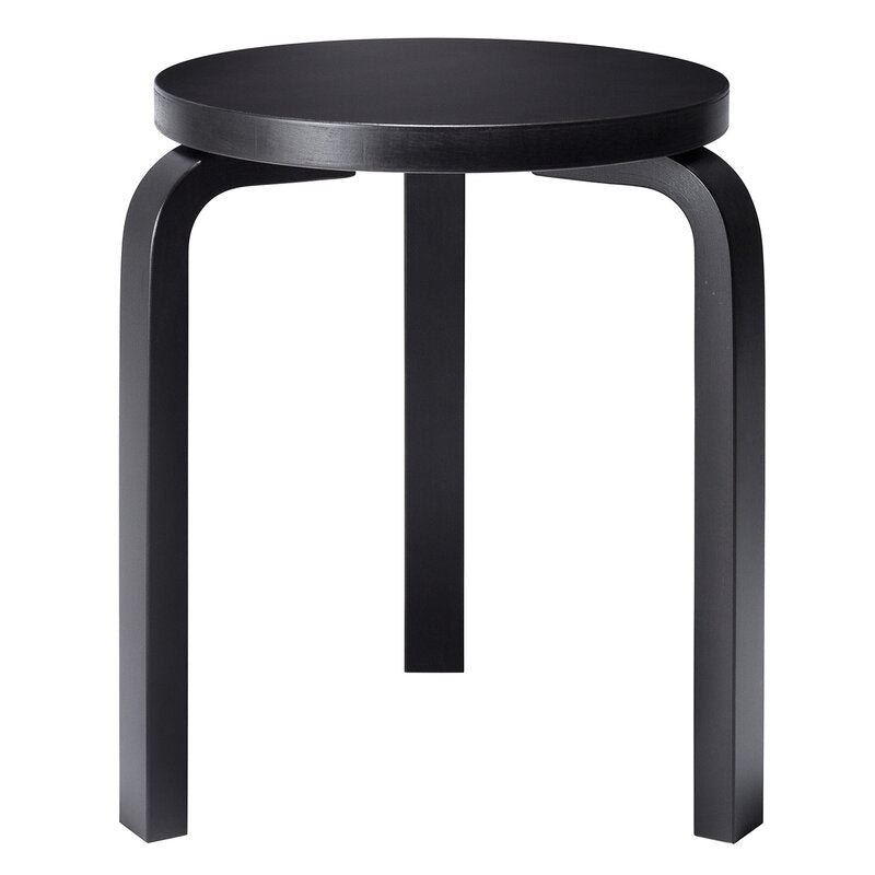 Artek|Chairs, Stools|Aalto stool 60, lacquered black