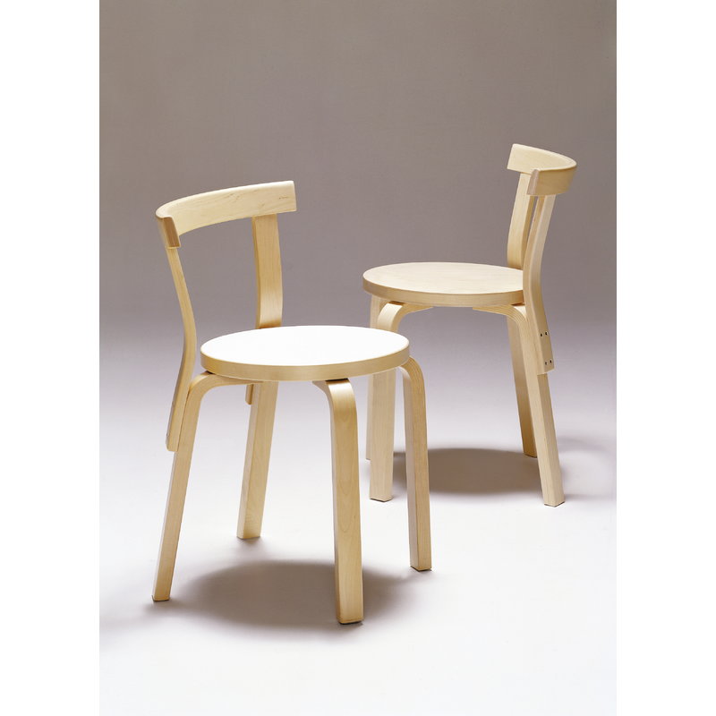 Artek|Chairs, Dining chairs|Aalto chair 68, birch - white laminate