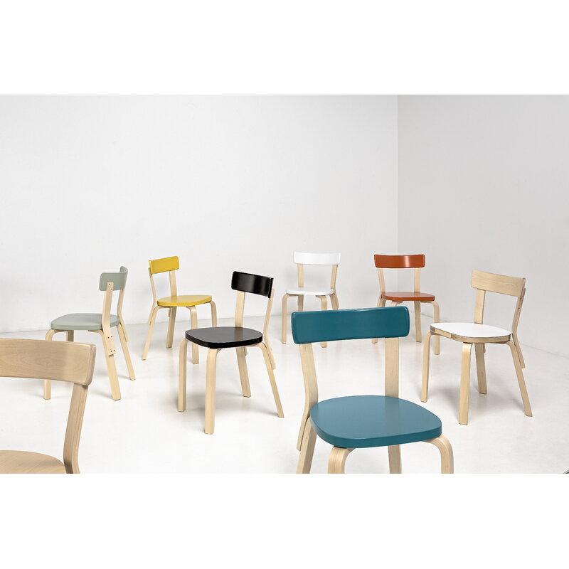 Artek|Chairs, Dining chairs|Aalto chair 69, birch - petrol