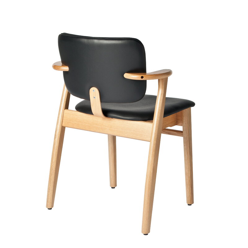Artek|Chairs, Dining chairs|Domus chair, lacquered oak - black leather