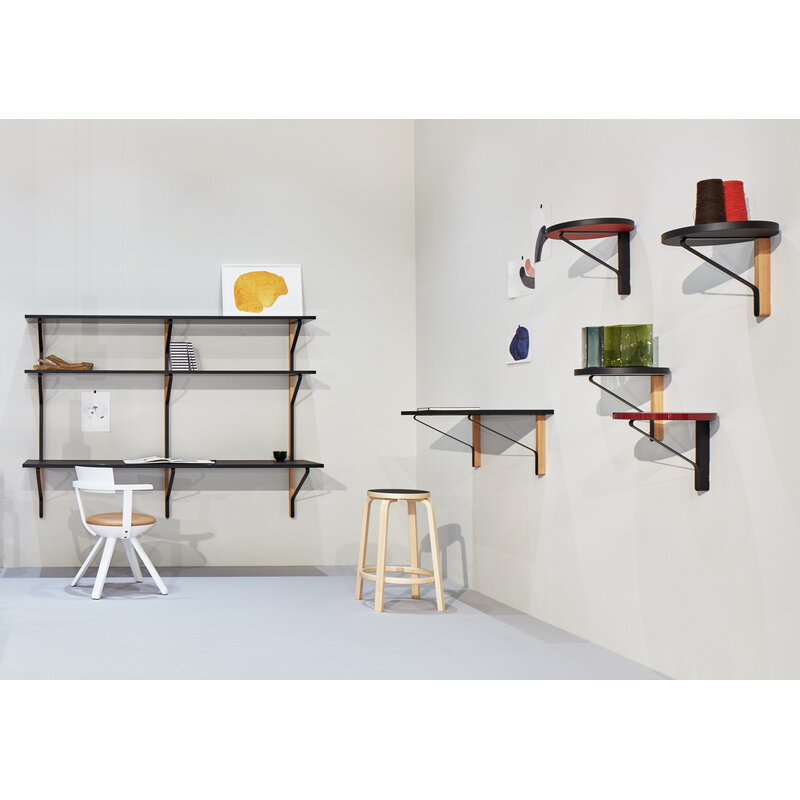 Artek|Shelves, Wall shelves|Kaari wall shelf REB 007, black - oak