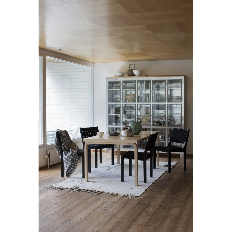 Artek|Chairs, Dining chairs|Aalto chair 611, black - natural/black webbing