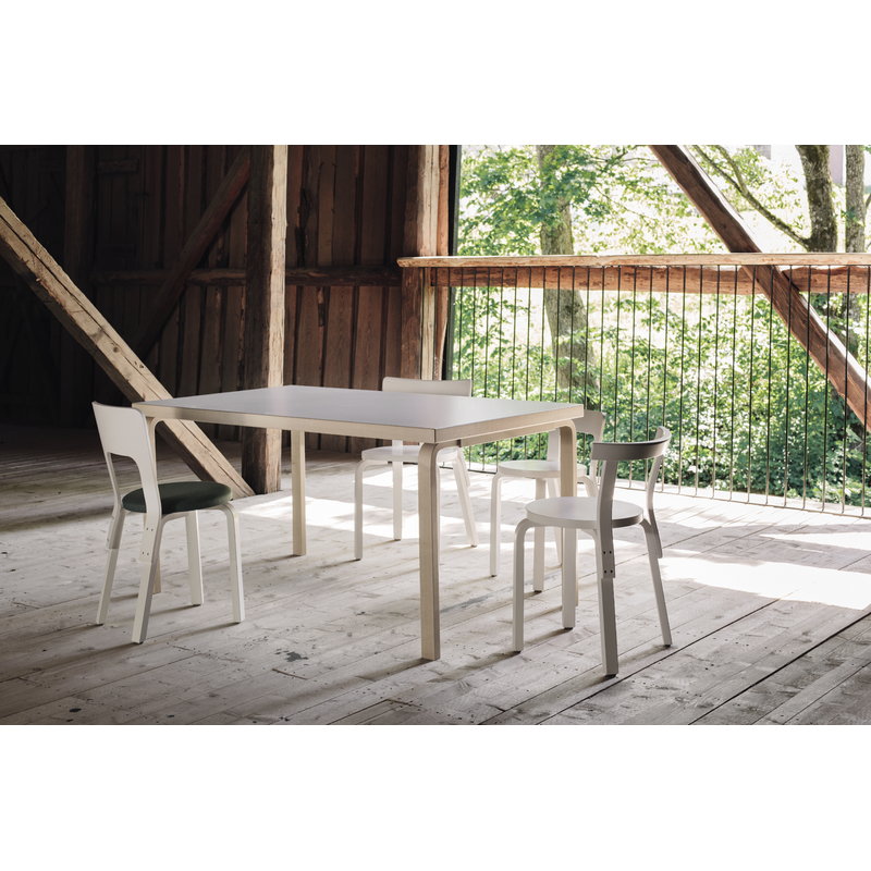 Artek|Chairs, Dining chairs|Aalto chair 68, birch - black linoleum