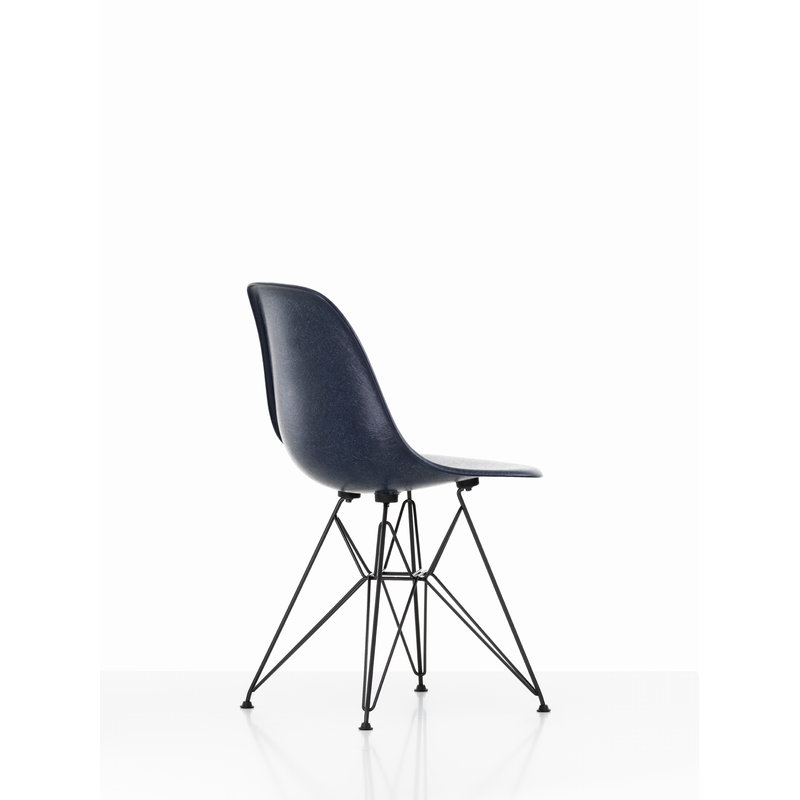 Vitra Eames DSR Fiberglass Chair, navy blue - black | One52 Furniture