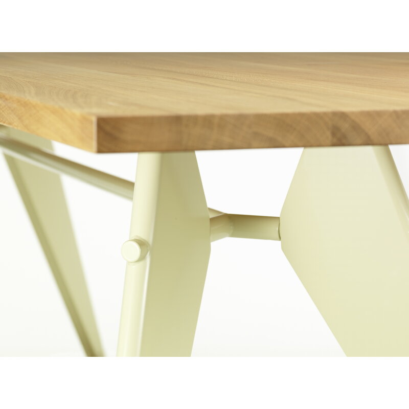 Vitra EM Table 200 x 90 cm, natural oak - Prouvé Blanc Colombe | One52 Furniture