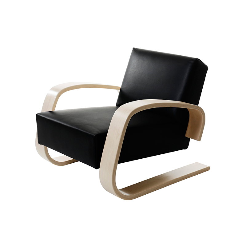 Artek|Armchairs & lounge chairs, Chairs|Aalto armchair 400 "Tank", black leather