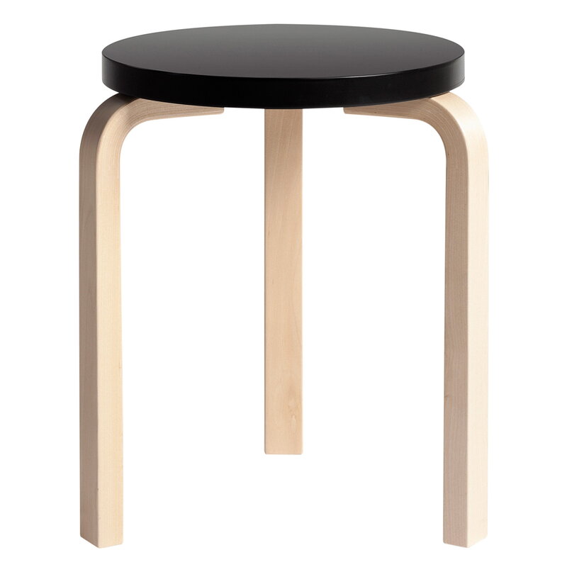 Artek|Chairs, Stools|Aalto stool 60, black - birch