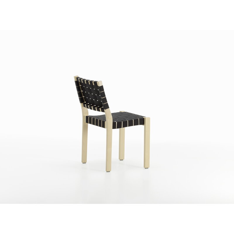 Artek|Chairs, Dining chairs|Aalto chair 611, birch - black webbing