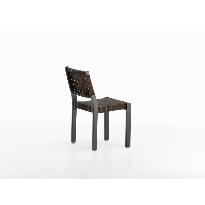 Artek|Chairs, Dining chairs|Aalto chair 611, black - black/brown webbing