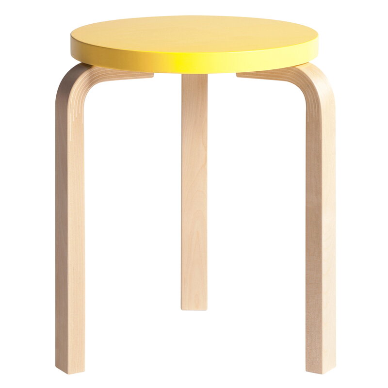 Artek|Chairs, Stools|Aalto stool 60, yellow - birch