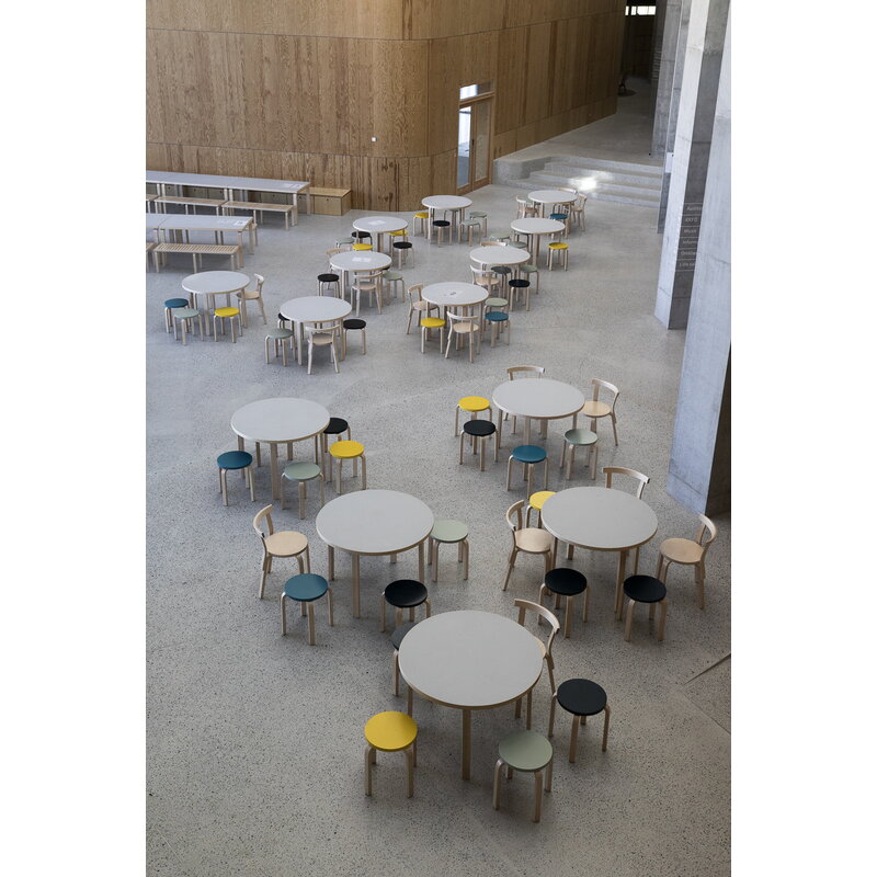 Artek|Chairs, Stools|Aalto stool E60, blue - birch