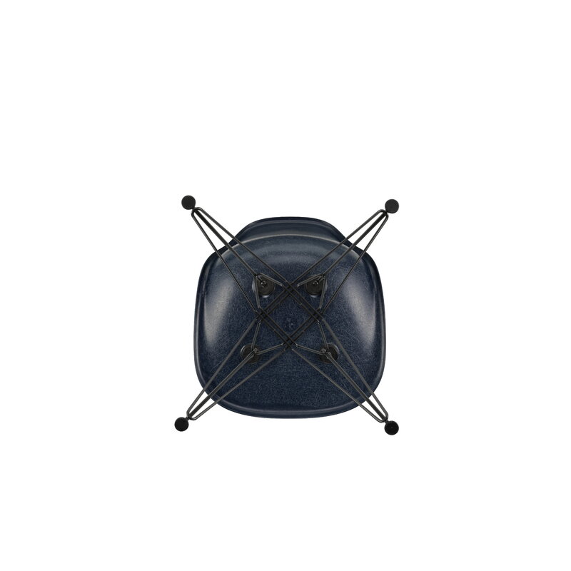 Vitra Eames DSR Fiberglass Chair, navy blue - black | One52 Furniture