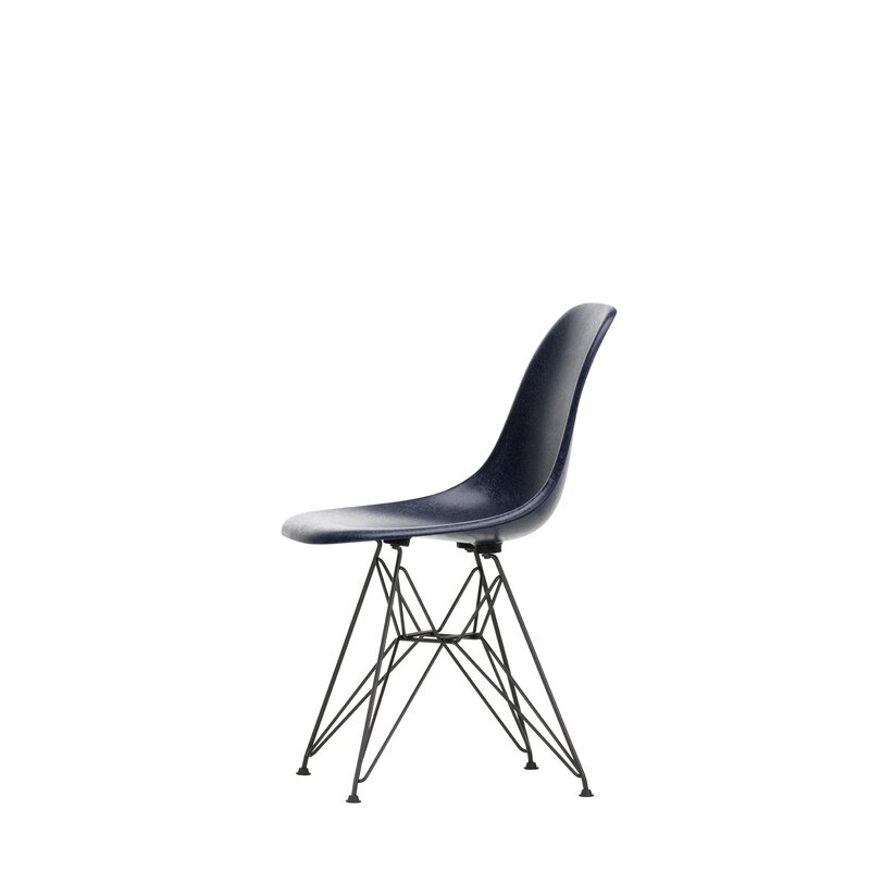 Vitra Eames DSR Fiberglass Chair, navy blue - black | One52 Furniture