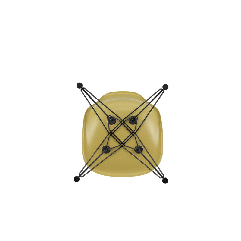 Vitra Eames DSR Fiberglass chair, light ochre - basic dark | One52 Furniture