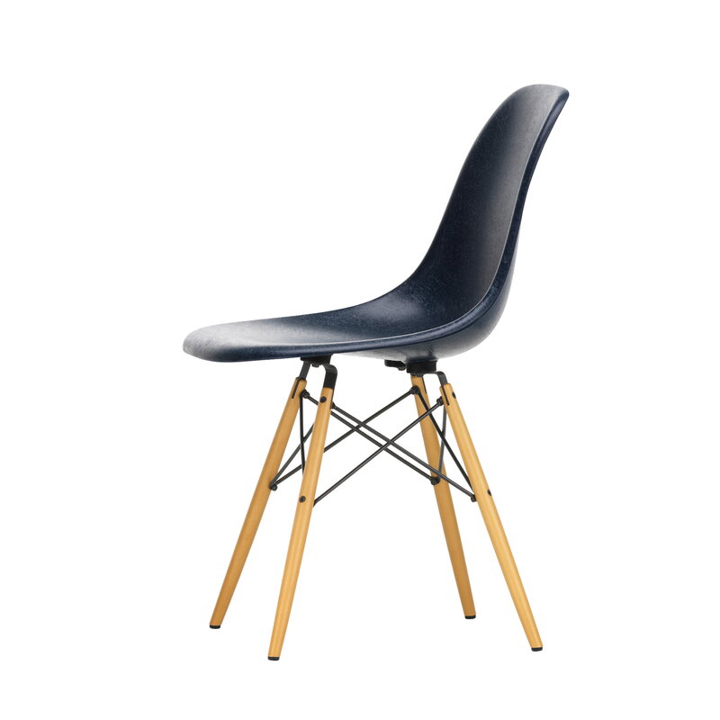 Vitra Eames DSW Fiberglass Chair, navy blue - maple | One52 Furniture