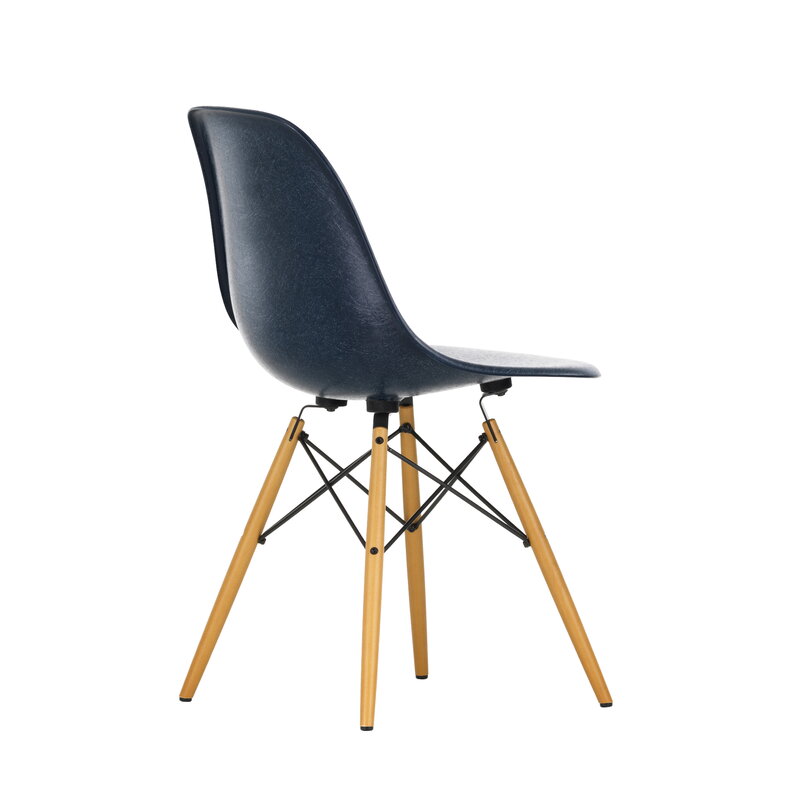 Vitra Eames DSW Fiberglass Chair, navy blue - maple | One52 Furniture