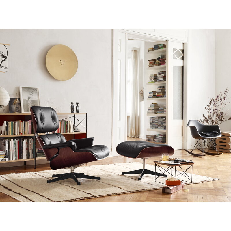 Vitra Eames Lounge Chair&Ottoman, new size, palisander - black | One52 Furniture