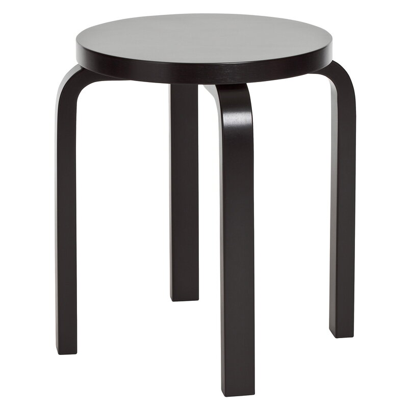 Artek|Chairs, Stools|Aalto stool E60, lacquered black
