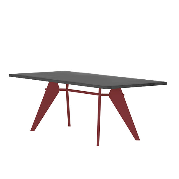 Vitra EM Table 200 x 90 cm, dark oak - Japanese red | One52 Furniture