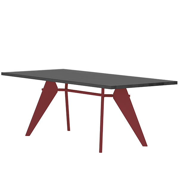 Vitra EM Table 240 x 90 cm, dark oak- Japanese red | One52 Furniture