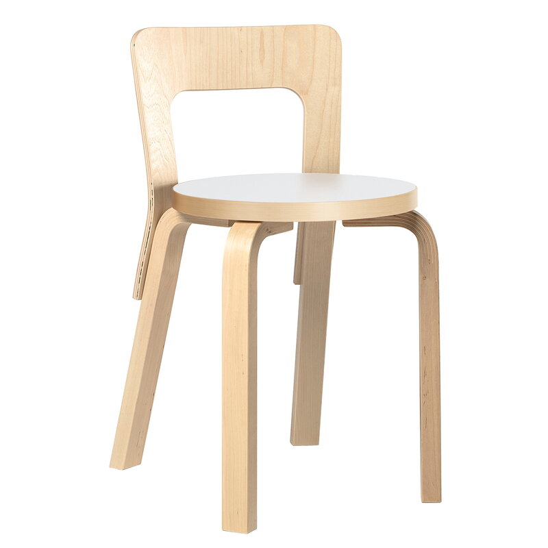 Artek|Chairs, Dining chairs|Aalto chair 65, birch - white laminate