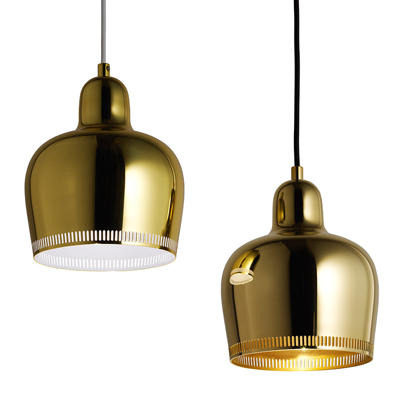 Artek|Ceiling lamps, Pendant lamps|Aalto pendant A330S "Golden Bell Savoy", brass