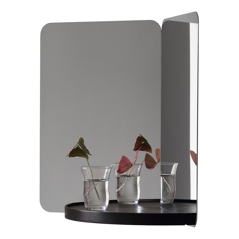 Artek|Mirrors, Wall mirrors|124 degrees mirror, medium, black shelf