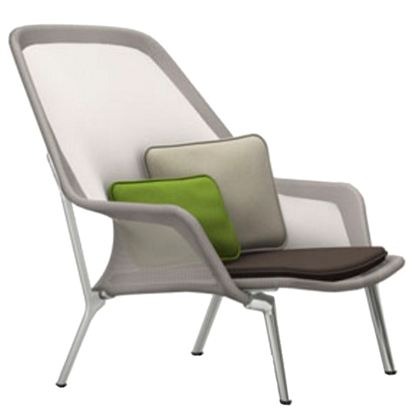 Vitra Slow Chair, brown/cream - aluminium | One52 Furniture