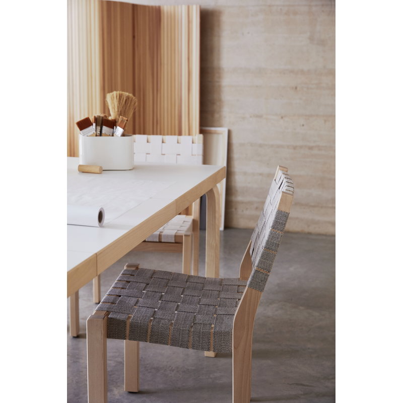 Artek|Chairs, Dining chairs|Aalto chair 611, birch - natural/black webbing