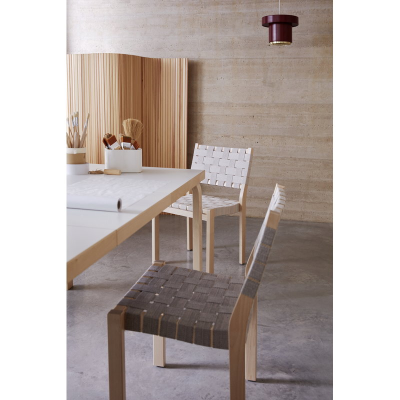 Artek|Chairs, Dining chairs|Aalto chair 611, birch - natural/white webbing