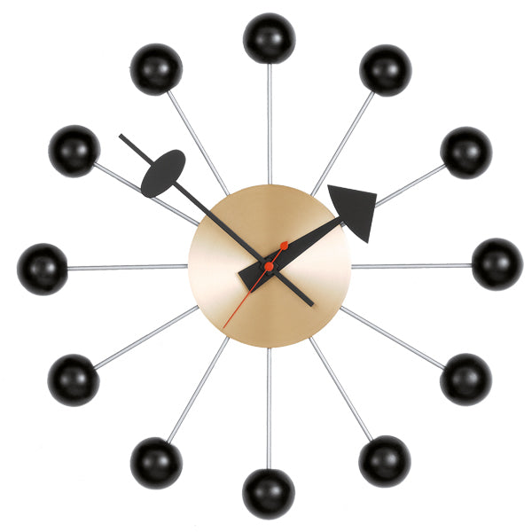 Vitra Ball Clock, black - brass | One52 Furniture