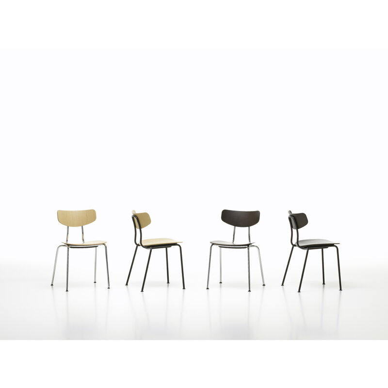 Vitra Moca chair, dark stained oak - chrome | One52 Furniture