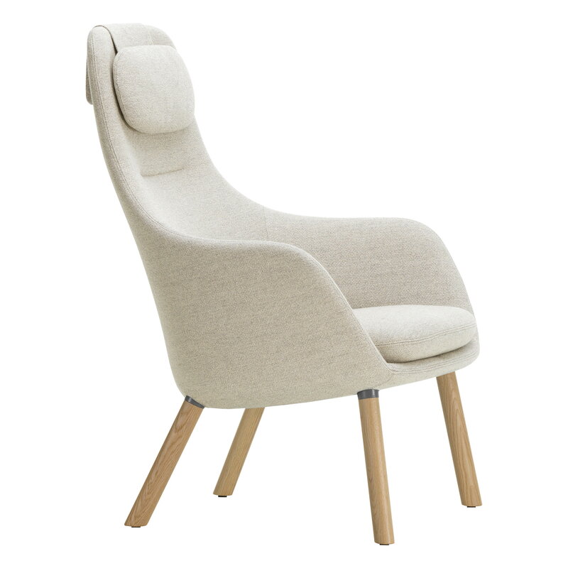 Vitra HAL lounge chair w/ loose cushion, Dumet 03 beige/grey - oak | One52 Furniture