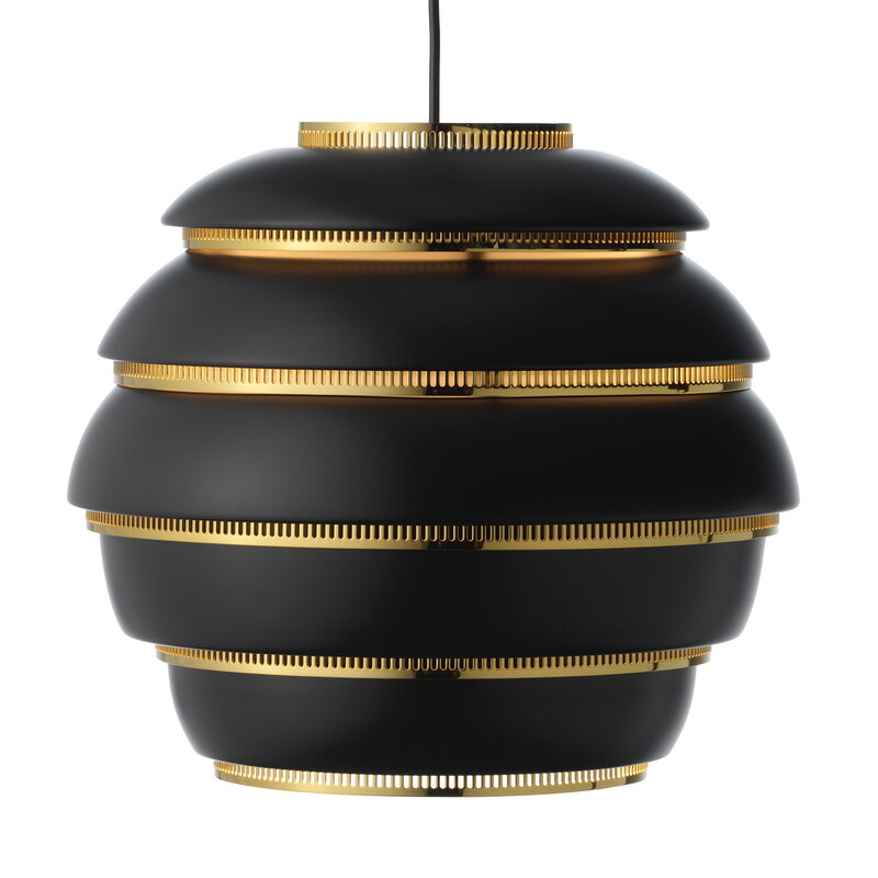 Artek|Ceiling lamps, Pendant lamps|Aalto pendant A331 "Beehive", black - brass