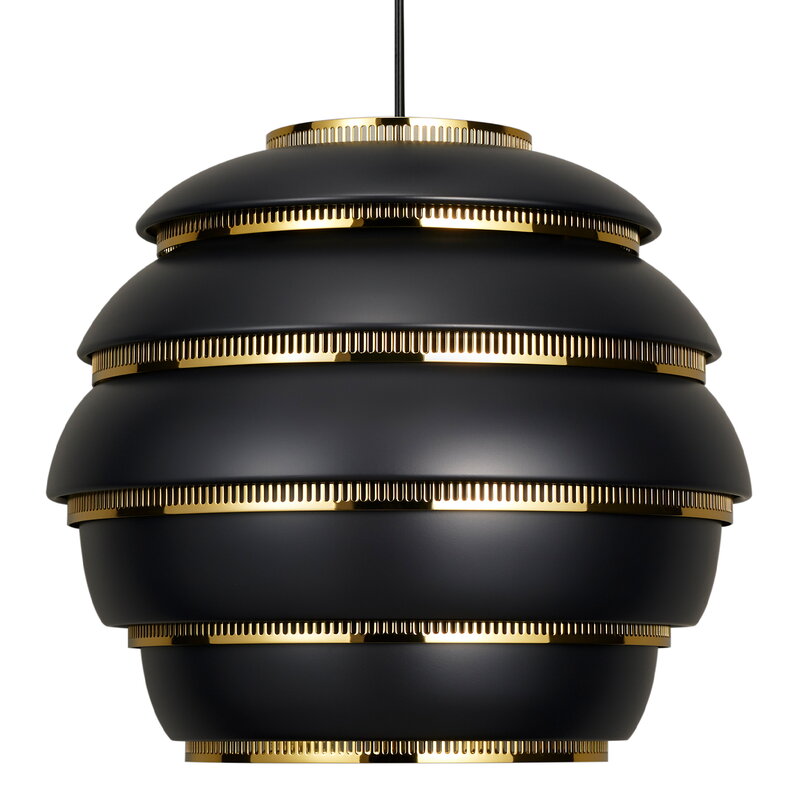 Artek|Ceiling lamps, Pendant lamps|Aalto pendant A331 "Beehive", black - brass