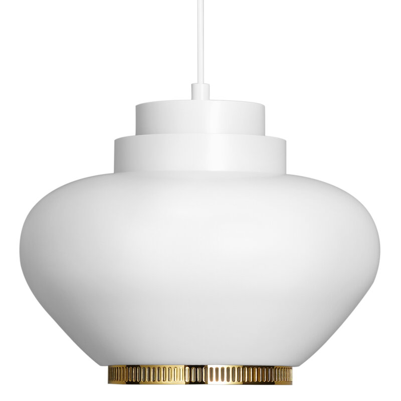 Artek|Ceiling lamps, Pendant lamps|Aalto pendant lamp A333, white - brass