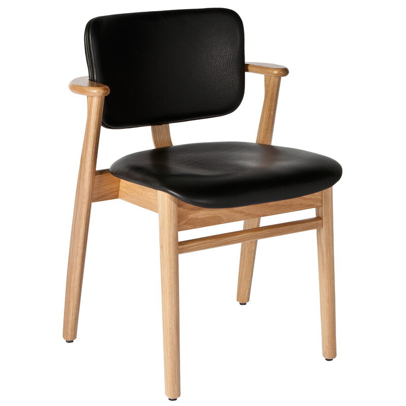 Artek|Chairs, Dining chairs|Domus chair, lacquered oak - black leather